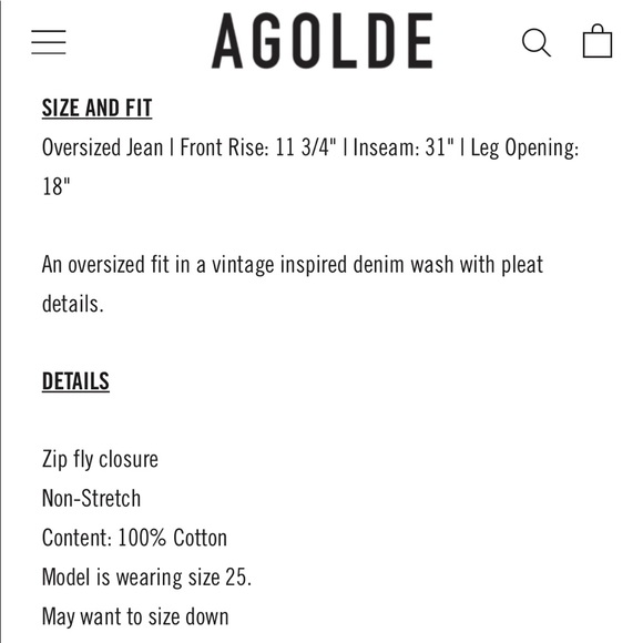 SOLD//Baggy Mid Rise Pleated Oversized Jean - Picture 4 of 5